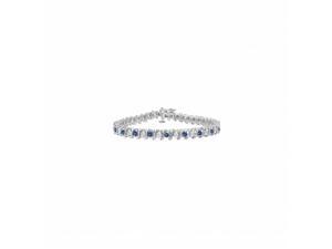 Fine Jewelry Vault UBUBRAGRD155300CZS Created Sapphire & CZ Tennis Bracelet With 3 CT TGW on 925 Sterling Silver, 25 Stones Fine Jewelry Vault UBUBRAGRD155300CZS Created Sapphire & CZ Tennis Bracelet With 3 CT TGW on 925 Sterling Silver, 25 Stones