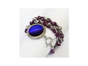 Glamfit Jewelry Viola Sterling Multi-Woven Triple Wrap Fitness Tracking Bracelet, Silver & Violet Glamfit Jewelry Viola Sterling Multi-Woven Triple Wrap Fitness Tracking Bracelet, Silver & Violet