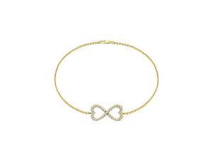 Fine Jewelry Vault UBBRH477Y14CZ 14K Yellow Gold Infinity Bracelet of 0.5 CT CZ, 39 Stones Fine Jewelry Vault UBBRH477Y14CZ 14K Yellow Gold Infinity Bracelet of 0.5 CT CZ, 39 Stones