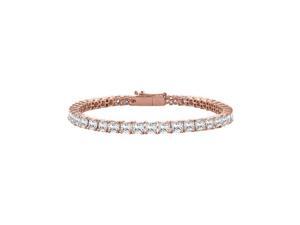 Fine Jewelry Vault UBBRAGVRSQPR200CZ Tennis Bracelet 2 CT CZs Complete CZ Tennis Bracelet in 14K Rose Gold Vermeil, 58 Stones Fine Jewelry Vault UBBRAGVRSQPR200CZ Tennis Bracelet 2 CT CZs Complete CZ Tennis Bracelet in 14K Rose Gold Vermeil, 58 Stones