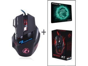 LUOM Professional Wired Gaming Mouse, X7 Gaming Mice 7 Button 5500 DPI LED Optical USB Gamer Computer Mouse Mice Cable Mouse with Gaming Mouse Pad for Pro Game Notebook, Laptop, PC, Computer LUOM Professional Wired Gaming Mouse, X7 Gaming Mice 7 Button 5500 DPI LED Optical USB Gamer Computer Mouse Mice Cable Mouse with Gaming Mouse Pad for Pro Game Notebook, Laptop, PC, Computer