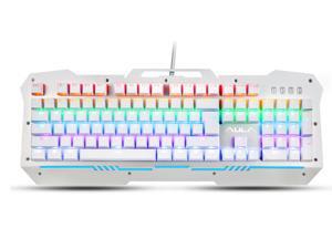 AULA J-SGZ Mechanical Keyboard 104keys Multicolors RGB Backlit Gaming Keyboard of Metal Panel USB Wired Game Keyboard (Sliver) AULA J-SGZ Mechanical Keyboard 104keys Multicolors RGB Backlit Gaming Keyboard of Metal Panel USB Wired Game Keyboard (Sliver)