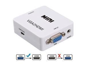 LUOM Mini VGA to 1080P HDMI adapter Converter VGA2HDMI Converter with Audio for HDTV for PC Laptop Display Computer Mac Projector, Xbox, HDTV, Raspberry Pi, and More (White) LUOM Mini VGA to 1080P HDMI adapter Converter VGA2HDMI Converter with Audio for HDTV for PC Laptop Display Computer Mac Projector, Xbox, HDTV, Raspberry Pi, and More (White)