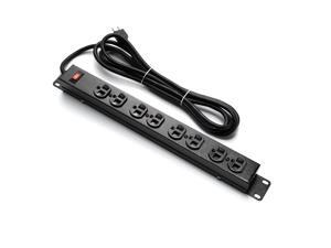 BESTTEN 1U Rack Mount PDU Power Strip, 8-Outlet Metal Surge Protector with 10-Foot Cord and Circuit Breaker, 15A/125V, UL Listed, Black BESTTEN 1U Rack Mount PDU Power Strip, 8-Outlet Metal Surge Protector with 10-Foot Cord and Circuit Breaker, 15A/125V, UL Listed, Black