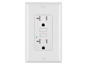 BESTTEN Tamper-Resistant GFCI Outlet Receptacle (20A/125V/2500W), LED Indicator, Decor Wall Plate and Screws Included, ETL Certified, White BESTTEN Tamper-Resistant GFCI Outlet Receptacle (20A/125V/2500W), LED Indicator, Decor Wall Plate and Screws Included, ETL Certified, White