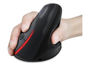 KOMRT 2.4G Wireless Vertical Ergonomic Optical Mouse Computer Mice, 5 Buttons full function mouse, Comfort Wrist Pain with Adjustable DPI for Computer and Laptop, Black KOMRT 2.4G Wireless Vertical Ergonomic Optical Mouse Computer Mice, 5 Buttons full function mouse, Comfort Wrist Pain with Adjustable DPI for Computer and Laptop, Black