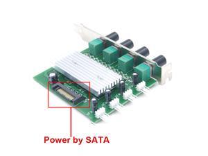 Computer PC Cooling Radiator System 4 Channel 3 pin 4 pin Cooler Fan RPM Speed Controller w/ PCI Slot Rear Bracket for fan 12 v - power by SATA 15pin Computer PC Cooling Radiator System 4 Channel 3 pin 4 pin Cooler Fan RPM Speed Controller w/ PCI Slot Rear Bracket for fan 12 v - power by SATA 15pin