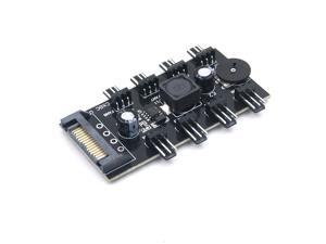 8 Channel Computer PC Case CPU Cooler 3pin cooling fan speed temperature controller, 8 Way 3 pin Fan Hub Power Supply Splitter by SATA 15pin 8 Channel Computer PC Case CPU Cooler 3pin cooling fan speed temperature controller, 8 Way 3 pin Fan Hub Power Supply Splitter by SATA 15pin