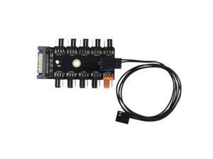 Newest Black PC 1 to 10 PWM 4Pin Cooler Cooling Fan Hub Splitter Cable Power by 12V SATA Power Supply Adapter For PC Mining Newest Black PC 1 to 10 PWM 4Pin Cooler Cooling Fan Hub Splitter Cable Power by 12V SATA Power Supply Adapter For PC Mining