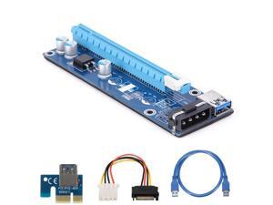 PCIe 1x to 16x PCI Express Extender Rise Card,USB 3.0 PCI-e Extension Adapter w/ SATA to Molex 4 pin Cable for Mining Machine PCIe 1x to 16x PCI Express Extender Rise Card,USB 3.0 PCI-e Extension Adapter w/ SATA to Molex 4 pin Cable for Mining Machine