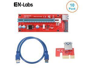 10-Pack ITHOO SATA Powered PCI-E PCI Express Extender Riser Cable- VER 007S - 1X to 16X PCIE USB 3.0 Adapter Card w/ 2ft USB Extension Cable - GPU Graphic Card Crypto Currency Mining 10-Pack ITHOO SATA Powered PCI-E PCI Express Extender Riser Cable- VER 007S - 1X to 16X PCIE USB 3.0 Adapter Card w/ 2ft USB Extension Cable - GPU Graphic Card Crypto Currency Mining