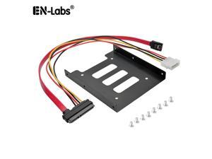 EnLabs 25TO35MAKIT 2.5" to 3.5" SSD HDD Metal Mounting Bracket Adapter Hard Drive Holder for PC SSD w/ 1.3ft SATA & Power Combo Cable EnLabs 25TO35MAKIT 2.5" to 3.5" SSD HDD Metal Mounting Bracket Adapter Hard Drive Holder for PC SSD w/ 1.3ft SATA & Power Combo Cable