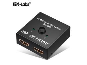 EnLabs HD24KABSW HDMI 2.0 Switch, 2x1 or 1x2 HDMI Bi-Directional Switcher with HDCP 2.2 Pass Through, Support UHD 4Kx2K@60Hz & 3D EnLabs HD24KABSW HDMI 2.0 Switch, 2x1 or 1x2 HDMI Bi-Directional Switcher with HDCP 2.2 Pass Through, Support UHD 4Kx2K@60Hz & 3D