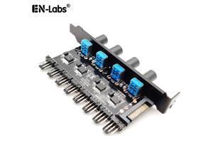 Enlabs PCIFANCO8SPR 8 Channel 3-pin 4pin Fan speed Controller w/ OFF Switch - 8 Fans RPM Speed Reduce Regulator by 4 Knobs w/ PCI Slot Cover - SATA 15pin to 8 Port 3 4Pin Case/CPU Fan Hub Splitter Enlabs PCIFANCO8SPR 8 Channel 3-pin 4pin Fan speed Controller w/ OFF Switch - 8 Fans RPM Speed Reduce Regulator by 4 Knobs w/ PCI Slot Cover - SATA 15pin to 8 Port 3 4Pin Case/CPU Fan Hub Splitter