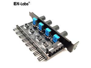 Enlabs PCIFANCO8SPR 8 Channel 3-pin 4pin Fan speed Controller w/ OFF Switch - 8 Fans RPM Speed Reduce Regulator by 4 Knobs w/ PCI Slot Cover - SATA 15pin to 8 Port 3 4Pin Case/CPU Fan Hub Splitter Enlabs PCIFANCO8SPR 8 Channel 3-pin 4pin Fan speed Controller w/ OFF Switch - 8 Fans RPM Speed Reduce Regulator by 4 Knobs w/ PCI Slot Cover - SATA 15pin to 8 Port 3 4Pin Case/CPU Fan Hub Splitter
