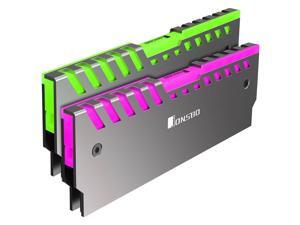 2 Pack Jonsbo NC-2 RGB Light Glow Effect Aluminum Alloy Desktop Memory RAM Heatsink Heat Spreader Cooling Shell - Control Color through AURA 2 Pack Jonsbo NC-2 RGB Light Glow Effect Aluminum Alloy Desktop Memory RAM Heatsink Heat Spreader Cooling Shell - Control Color through AURA
