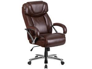 HERCULES Series Big & Tall 500 lb. Rated Brown Leather Executive Swivel Chair with Extra Wide Seat HERCULES Series Big & Tall 500 lb. Rated Brown Leather Executive Swivel Chair with Extra Wide Seat