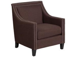 HERCULES Compass Series Transitional Brown Fabric Chair with Walnut Legs HERCULES Compass Series Transitional Brown Fabric Chair with Walnut Legs