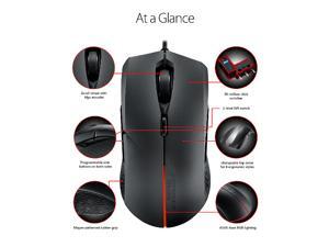 ASUS ROG Strix Evolve USB Optical 7200DPI Ambidextrous Black mice ASUS ROG Strix Evolve USB Optical 7200DPI Ambidextrous Black mice