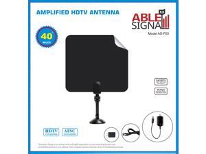 Able Signal AMPLIFIED INDOOR THIN FLAT HDTV TV ANTENNA 40 MILES 5dB GAIN VHF UHF WITH STAND Able Signal AMPLIFIED INDOOR THIN FLAT HDTV TV ANTENNA 40 MILES 5dB GAIN VHF UHF WITH STAND