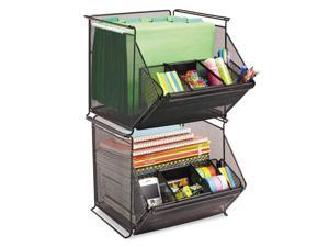 Onyx Stackable Mesh Storage Bin, 4-Compartment, 14 X 15 1/2 X 11 3/4, Black Onyx Stackable Mesh Storage Bin, 4-Compartment, 14 X 15 1/2 X 11 3/4, Black