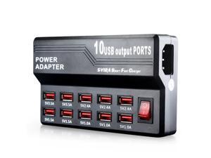 axGear USB AC Charger 10 Port USB Wall Charging Power Adapter 5V 12A Fast Travel Home Charging Station axGear USB AC Charger 10 Port USB Wall Charging Power Adapter 5V 12A Fast Travel Home Charging Station