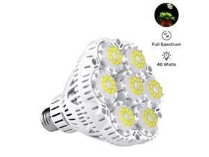 SANSI 40W Full Spectrum Ceramic LED Grow Light Blub, PPF 98.28µmol/s, Daylight LED Plant Light Bulb, 63 LED Chips, E26 Socket, Indoor Gardening for the Home, Indoor Farming, Residential, Office Plants SANSI 40W Full Spectrum Ceramic LED Grow Light Blub, PPF 98.28µmol/s, Daylight LED Plant Light Bulb, 63 LED Chips, E26 Socket, Indoor Gardening for the Home, Indoor Farming, Residential, Office Plants