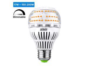 Sansi 17W (150-200 Watt Equivalent) A19 Dimmable LED Light Bulb, 2500 Lumens, 3000K Soft Warm Light, 270° Omni-directional Bright Led Bulbs, E26 Medium Screw Base, 5-year Warranty, SANSI Sansi 17W (150-200 Watt Equivalent) A19 Dimmable LED Light Bulb, 2500 Lumens, 3000K Soft Warm Light, 270° Omni-directional Bright Led Bulbs, E26 Medium Screw Base, 5-year Warranty, SANSI