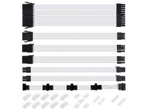 SilverStone Technology Universal White Power Supply Extension Cable Set with Cable Combs SST-PP07W SilverStone Technology Universal White Power Supply Extension Cable Set with Cable Combs SST-PP07W