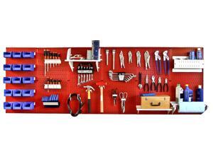 Wall Control 8ft Metal Pegboard Master Workbench Kit - Red Toolboard & White Accessories Wall Control 8ft Metal Pegboard Master Workbench Kit - Red Toolboard & White Accessories