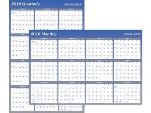 At-A-Glance A1102 2-Sided Erasable Wall Calendar - Dark Blue - 24 1/4" X 36 3/8" At-A-Glance A1102 2-Sided Erasable Wall Calendar - Dark Blue - 24 1/4" X 36 3/8"
