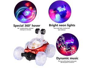 Wanmingtek RC Rechargeable Car Radio Remote Control Toy with Stunt Dumper Full 360 Degree Spins Beautiful Lights Dynamic Music, Stunt Car Tornado Twister Power Wheels Race Car as a Gift for Kids -Red Wanmingtek RC Rechargeable Car Radio Remote Control Toy with Stunt Dumper Full 360 Degree Spins Beautiful Lights Dynamic Music, Stunt Car Tornado Twister Power Wheels Race Car as a Gift for Kids -Red
