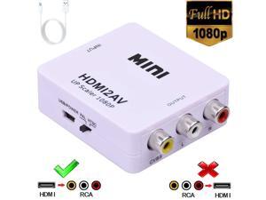 Wanmingtek HDMI to RCA,HDMI to AV, 1080P HDMI to AV 3RCA CVBs Composite Video Audio Converter Adapter Supporting PAL/NTSC with USB Charge Cable (White) Wanmingtek HDMI to RCA,HDMI to AV, 1080P HDMI to AV 3RCA CVBs Composite Video Audio Converter Adapter Supporting PAL/NTSC with USB Charge Cable (White)
