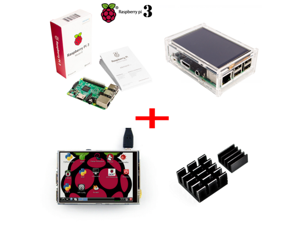 Raspberry Pi 3 Model B + 3.5 Inch Raspberry LCD TFT + Acrylic Case + Heat sinks For Raspberry Pi 3 Kit Raspberry Pi 3 Model B + 3.5 Inch Raspberry LCD TFT + Acrylic Case + Heat sinks For Raspberry Pi 3 Kit