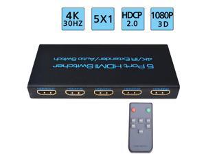 4K@30Hz HDMI Switch 5x1 Awakelion 5 Port HDMI Switcher Support Auto Switch with IR Wireless Remote,HDMI 1.4, HDCP 2.0,Full HD/3D 4K@30Hz HDMI Switch 5x1 Awakelion 5 Port HDMI Switcher Support Auto Switch with IR Wireless Remote,HDMI 1.4, HDCP 2.0,Full HD/3D