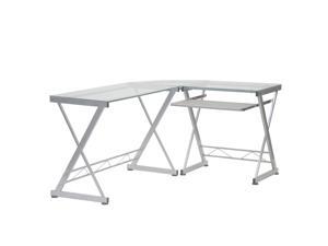 Gaming Desk - Techni Sport Reno - Clear Glass Corner Desk Gaming Desk - Techni Sport Reno - Clear Glass Corner Desk