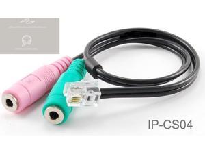 PC Dual 3.5mm Headset to RJ9/RJ10 CISCO Phone Adapter PC Dual 3.5mm Headset to RJ9/RJ10 CISCO Phone Adapter