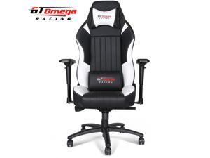 GT Omega EVO XL Racing Gaming Office Chair Black and White Leather GT Omega EVO XL Racing Gaming Office Chair Black and White Leather