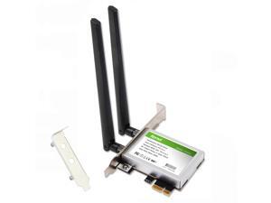 Fenvi FV8303 Wireless Dual Band N600 PC PCIe Wifi Card Adapter, With Bluetooth 4.0, Up to 300Mbps-5Ghz + 300Mbps-2.4Ghz, IEEE 802.11a/b/g/n, Windows 7/8/10, For PCI Express Desktop, 2x 6DBi Antennas Fenvi FV8303 Wireless Dual Band N600 PC PCIe Wifi Card Adapter, With Bluetooth 4.0, Up to 300Mbps-5Ghz + 300Mbps-2.4Ghz, IEEE 802.11a/b/g/n, Windows 7/8/10, For PCI Express Desktop, 2x 6DBi Antennas