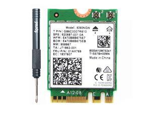 Wireless-AC Intel 9260 9260NGW Adapter For M.2 Key E NGFF Wifi Network Card 9260AC, Wi-Fi + Bluetooth 5.0, Up to 1730Mbps-5G, 300Mbps-2.4G, Dual Band, IEEE 802.11ac, MU-MIMO, Windows 10 for Laptop PC Wireless-AC Intel 9260 9260NGW Adapter For M.2 Key E NGFF Wifi Network Card 9260AC, Wi-Fi + Bluetooth 5.0, Up to 1730Mbps-5G, 300Mbps-2.4G, Dual Band, IEEE 802.11ac, MU-MIMO, Windows 10 for Laptop PC