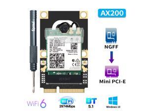 Mini PCI-E Wi-Fi 6 Intel AX200 Adapter Kit 2974Mbps Bluetooth 5.0 M.2 To Mini PCI Express Full Wifi Wireless Card AX200NGW 802.11ax/ac 160Mhz 2.4G/5G MU-MIMO OFDMA Windows 10 For Laptop Desktop Mini PCI-E Wi-Fi 6 Intel AX200 Adapter Kit 2974Mbps Bluetooth 5.0 M.2 To Mini PCI Express Full Wifi Wireless Card AX200NGW 802.11ax/ac 160Mhz 2.4G/5G MU-MIMO OFDMA Windows 10 For Laptop Desktop