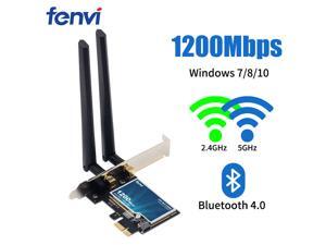 Fenvi AC1200 Wireless Dual Band PCI Express Wi-Fi Adapter Bluetooth 4.2, Up to 867Mbps(5Ghz), 300Mbps(2.4Ghz), IEEE 802.11ac, WIFI BT 4.2 PCIe Adapter, 2x External Antennas For Desktop Fenvi AC1200 Wireless Dual Band PCI Express Wi-Fi Adapter Bluetooth 4.2, Up to 867Mbps(5Ghz), 300Mbps(2.4Ghz), IEEE 802.11ac, WIFI BT 4.2 PCIe Adapter, 2x External Antennas For Desktop