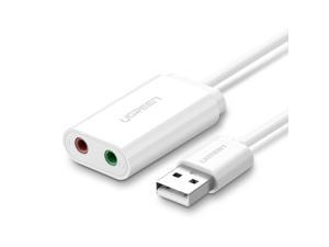 ESTONE USB Audio Adapter External USB Sound Card 3.5mm Headphone Earphone Adapter Aux Audio Card for Microphone Speaker PUBG Computer Sound Card-White ESTONE USB Audio Adapter External USB Sound Card 3.5mm Headphone Earphone Adapter Aux Audio Card for Microphone Speaker PUBG Computer Sound Card-White