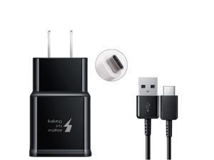 Adaptive Fast Charging USB Wall Charger and USB-C Cable for Samsung Galaxy S8 S9 Plus Note 8 Black Adaptive Fast Charging USB Wall Charger and USB-C Cable for Samsung Galaxy S8 S9 Plus Note 8 Black