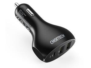 CHOETECH 3-Port Car Charegr - 1x 18W Rapid Charge Power Delivery & 12W 2.4 A Dual USB Port - Compatible iPhone XR,XS,XS Max,X,8,8 Plus, Samsung Galaxy S9 S8 Plus Note 8, Google Pixel 2/2XL, LG V30 V20 CHOETECH 3-Port Car Charegr - 1x 18W Rapid Charge Power Delivery & 12W 2.4 A Dual USB Port - Compatible iPhone XR,XS,XS Max,X,8,8 Plus, Samsung Galaxy S9 S8 Plus Note 8, Google Pixel 2/2XL, LG V30 V20