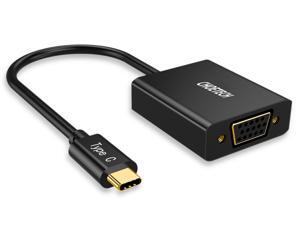 CHOETECH USB C to VGA Adapter, 1920*1200 @60Hz USB 3.1 USB Type-C to VGA Adapter Thunderbolt 3 Port Compatible for MacBook, Chromebook Pixel , Dell XPS 13 and Type-C Enabled Devices - Black CHOETECH USB C to VGA Adapter, 1920*1200 @60Hz USB 3.1 USB Type-C to VGA Adapter Thunderbolt 3 Port Compatible for MacBook, Chromebook Pixel , Dell XPS 13 and Type-C Enabled Devices - Black