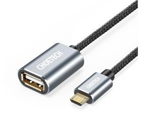 CHOETECH Micro USB 2.0 Male to USB-A Female Cable - Support OTG Function - USB 2.0/480Mbps High Speed Data Transfer Speed - 0.2M - Black CHOETECH Micro USB 2.0 Male to USB-A Female Cable - Support OTG Function - USB 2.0/480Mbps High Speed Data Transfer Speed - 0.2M - Black