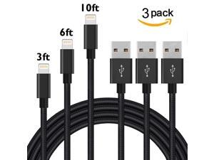 YXwin Lightning Cable 3Pack 3FT 6FT 10FT Nylon Braided Certified iPhone Cable USB Cord Charging Charger for iPhone X, 8, 8 Plus, 7, 7 Plus, 6s, 6s Plus, 6, 6 Plus, SE, iPad (Black) YXwin Lightning Cable 3Pack 3FT 6FT 10FT Nylon Braided Certified iPhone Cable USB Cord Charging Charger for iPhone X, 8, 8 Plus, 7, 7 Plus, 6s, 6s Plus, 6, 6 Plus, SE, iPad (Black)