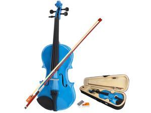 New Acoustic Violin 4/4 Full Size with Case Bow Rosin Blue New Acoustic Violin 4/4 Full Size with Case Bow Rosin Blue
