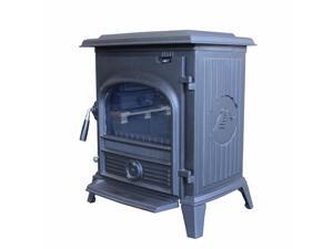 HiFlame Pony HF517U Freestanding Small Cast Iron Wood Stove, Black HiFlame Pony HF517U Freestanding Small Cast Iron Wood Stove, Black